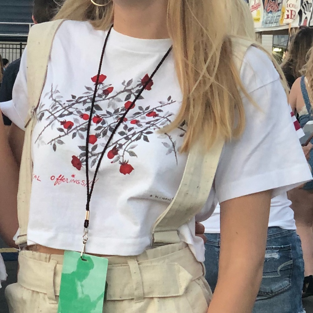 URBAN OUTFITTERS CROP TEE (rose design)